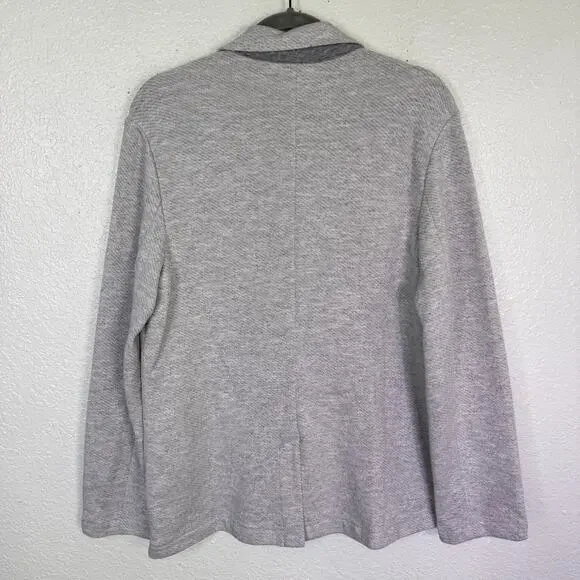Faherty Inlet Knit Blazer WOMENS Large Jacket Sweatshirt Comfort Unlined Grey - Picture 2 of 8